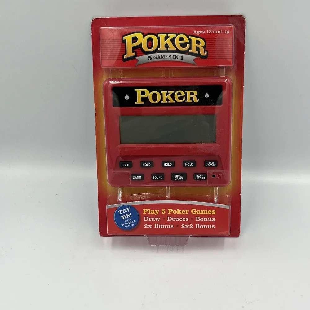 RecZone Electronic Handheld 5 in 1 Poker Game CP2076 Brand New‎ Sealed -Works!